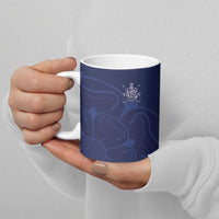 Custom Yorkshire Viking Spirit Ceramic Mug White Rose of York Navy Version - Wonder Print Shop