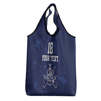 Custom Yorkshire Viking Spirit Grocery Bag White Rose of York Navy Version - Wonder Print Shop