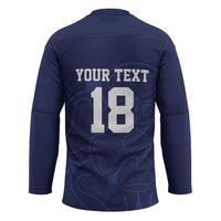 Custom Yorkshire Viking Spirit Hockey Jersey White Rose of York Navy Version - Wonder Print Shop