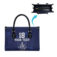 Custom Yorkshire Viking Spirit Leather Bag White Rose of York Navy Version - Wonder Print Shop