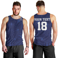 Custom Yorkshire Viking Spirit Men Tank Top White Rose of York Navy Version - Wonder Print Shop