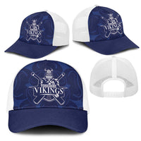 Yorkshire Vikings Cricket Mesh Trucker Cap White Rose of York Navy Version - Wonder Print Shop