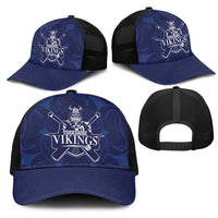 Yorkshire Vikings Cricket Mesh Trucker Cap White Rose of York Navy Version - Wonder Print Shop