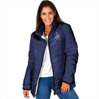 Custom Yorkshire Viking Spirit Padded Jacket White Rose of York Navy Version - Wonder Print Shop