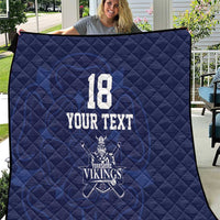 Custom Yorkshire Viking Spirit Quilt White Rose of York Navy Version - Wonder Print Shop