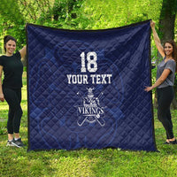 Custom Yorkshire Viking Spirit Quilt White Rose of York Navy Version - Wonder Print Shop