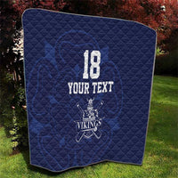 Custom Yorkshire Viking Spirit Quilt White Rose of York Navy Version - Wonder Print Shop