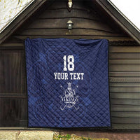 Custom Yorkshire Viking Spirit Quilt White Rose of York Navy Version - Wonder Print Shop