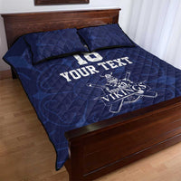 Custom Yorkshire Viking Spirit Quilt Bed Set White Rose of York Navy Version - Wonder Print Shop