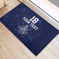 Custom Yorkshire Viking Spirit Rubber Doormat White Rose of York Navy Version - Wonder Print Shop