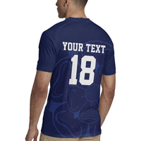 Custom Yorkshire Viking Spirit Rugby Jersey White Rose of York Navy Version - Wonder Print Shop