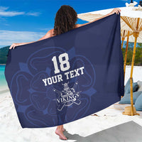 Custom Yorkshire Viking Spirit Sarong White Rose of York Navy Version - Wonder Print Shop