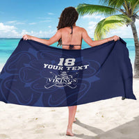 Custom Yorkshire Viking Spirit Sarong White Rose of York Navy Version - Wonder Print Shop