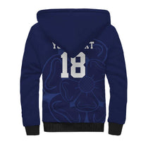 Custom Yorkshire Viking Spirit Sherpa Hoodie White Rose of York Navy Version - Wonder Print Shop