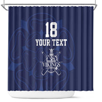 Custom Yorkshire Viking Spirit Shower Curtain White Rose of York Navy Version - Wonder Print Shop