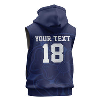 Custom Yorkshire Viking Spirit Sleeveless Hoodie White Rose of York Navy Version - Wonder Print Shop