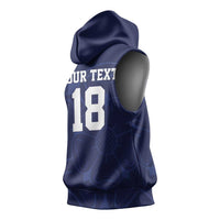 Custom Yorkshire Viking Spirit Sleeveless Hoodie White Rose of York Navy Version - Wonder Print Shop