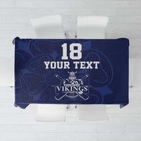 Custom Yorkshire Viking Spirit Tablecloth White Rose of York Navy Version - Wonder Print Shop