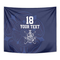 Custom Yorkshire Viking Spirit Tapestry White Rose of York Navy Version - Wonder Print Shop