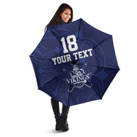 Custom Yorkshire Viking Spirit Umbrella White Rose of York Navy Version - Wonder Print Shop