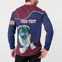 Personalized Liberia White Dove With A Scroll Button Sweatshirt Coat Of Arms - Wonder Print Shop