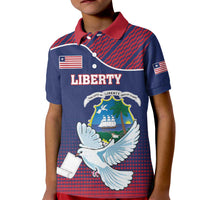 Personalized Liberia White Dove With A Scroll Kid Polo Shirt Coat Of Arms - Wonder Print Shop