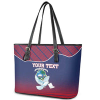 Personalized Liberia White Dove With A Scroll Leather Tote Bag Coat Of Arms - Wonder Print Shop