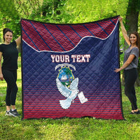 Personalized Liberia White Dove With A Scroll Quilt Coat Of Arms - Wonder Print Shop