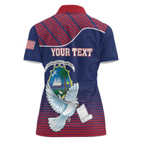 Personalized Liberia White Dove With A Scroll Women Polo Shirt Coat Of Arms - Wonder Print Shop