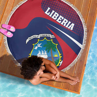 Liberia Coat Of Arms Beach Blanket Red Version - Wonder Print Shop