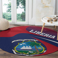 Liberia Coat Of Arms Round Carpet Red Version