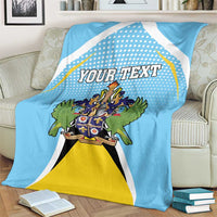 Personalized Saint Lucia Coat Of Arms Blanket Sent Lisi Flag Style
