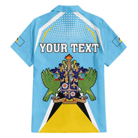 Personalized Saint Lucia Coat Of Arms Family Matching Tank Maxi Dress and Hawaiian Shirt Sent Lisi Flag Style - Wonder Print Shop