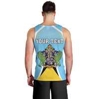 Personalized Saint Lucia Coat Of Arms Men Tank Top Sent Lisi Flag Style - Wonder Print Shop