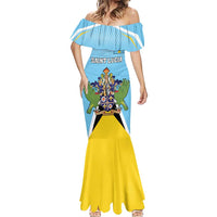Personalized Saint Lucia Coat Of Arms Mermaid Dress Sent Lisi Flag Style - Wonder Print Shop