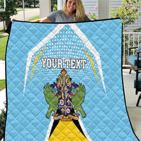 Personalized Saint Lucia Coat Of Arms Quilt Sent Lisi Flag Style - Wonder Print Shop