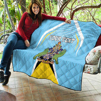 Personalized Saint Lucia Coat Of Arms Quilt Sent Lisi Flag Style - Wonder Print Shop