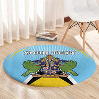 Personalized Saint Lucia Coat Of Arms Round Carpet Sent Lisi Flag Style