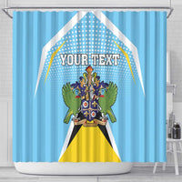 Personalized Saint Lucia Coat Of Arms Shower Curtain Sent Lisi Flag Style