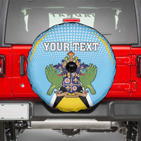 Personalized Saint Lucia Coat Of Arms Spare Tire Cover Sent Lisi Flag Style - Wonder Print Shop