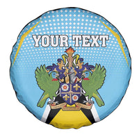 Personalized Saint Lucia Coat Of Arms Spare Tire Cover Sent Lisi Flag Style - Wonder Print Shop