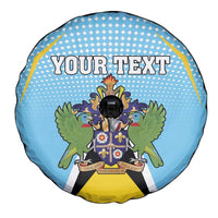 Personalized Saint Lucia Coat Of Arms Spare Tire Cover Sent Lisi Flag Style - Wonder Print Shop