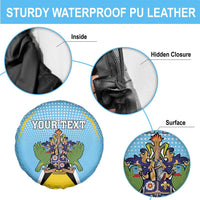 Personalized Saint Lucia Coat Of Arms Spare Tire Cover Sent Lisi Flag Style - Wonder Print Shop