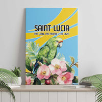 Saint Lucia Rosa Rubiginosa Canvas Wall Art With Sent Lisi Parrot - Wonder Print Shop
