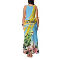 Saint Lucia Rosa Rubiginosa Family Matching Tank Maxi Dress and Hawaiian Shirt With Sent Lisi Parrot - Wonder Print Shop