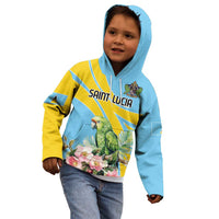 Saint Lucia Rosa Rubiginosa Kid Hoodie With Sent Lisi Parrot - Wonder Print Shop