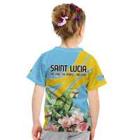 Saint Lucia Rosa Rubiginosa Kid T Shirt With Sent Lisi Parrot - Wonder Print Shop
