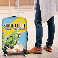 Saint Lucia Rosa Rubiginosa Luggage Cover With Sent Lisi Parrot - Wonder Print Shop