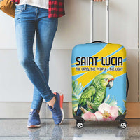 Saint Lucia Rosa Rubiginosa Luggage Cover With Sent Lisi Parrot - Wonder Print Shop