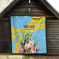 Saint Lucia Rosa Rubiginosa Quilt With Sent Lisi Parrot - Wonder Print Shop
